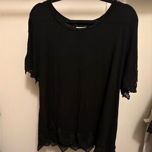 Ava & Viv Black Lace Short Sleeve Top